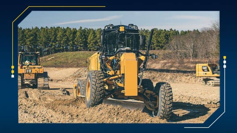Heavy machinery working on construction site