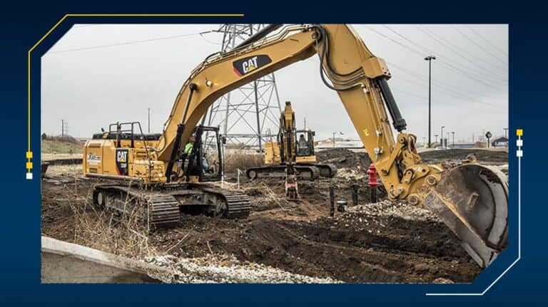 Construction equipment at a worksite