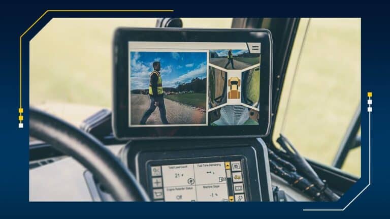 Display screen showing safety monitoring features